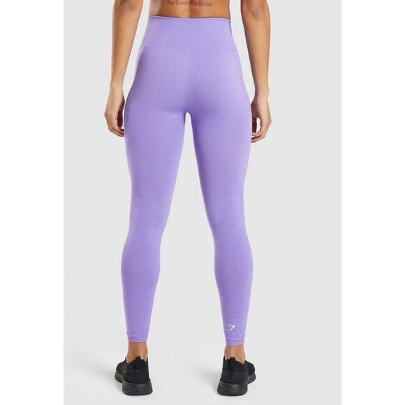 Gymshark Leggings Womens M Bright Purple Marl Vital Seamless 2.0 B1A2B Stretch - Picture 2 of 9